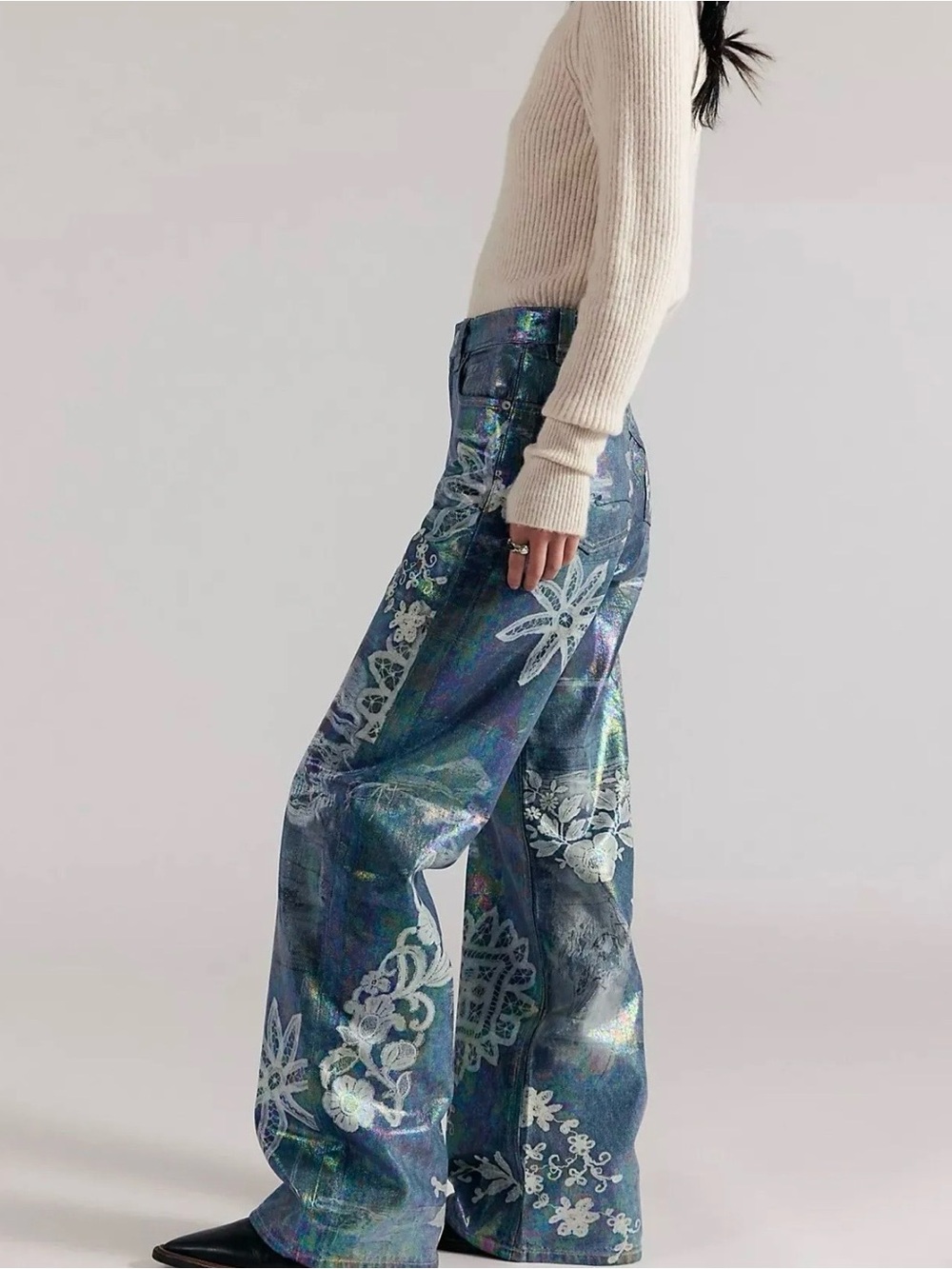 We The Free Tinsley Printed High-Rise Illusions Jeans Size 30 NWOT - Picture 3 of 6